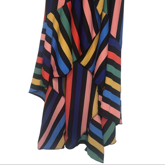 NWT Tyche Multi Color Striped Wrap Maxi Dress Sz M - Picture 12 of 16